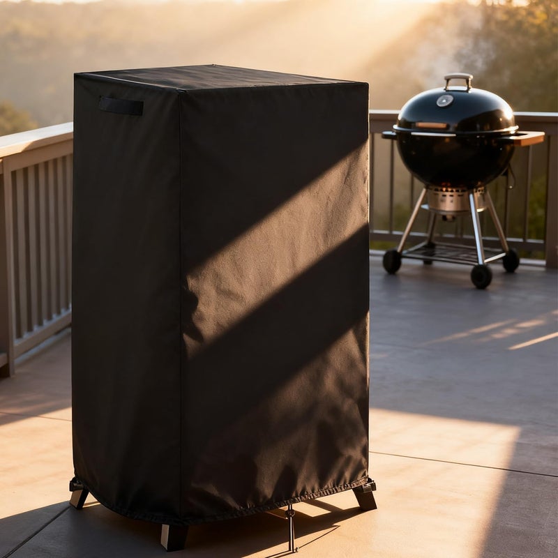 Aidetech Smoker Cover Fit for Maison BACKYARDS Large Vertical Electric Smoker Grill, Waterproof Outdoor Grill Smoker Covers with UV Protection & Windproof Straps -19" D x 23" W x 45" H - Image 3
